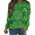 thumbnail image 2 of Nuoqisi Chandail de la Saint-Patrick pour Femmes Trèfle Imprimé Manches Longues, 2 of 7