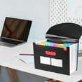 thumbnail image 3 of 13- Pocket Expanding File Folders for Paper Receipts, Bills&Taxes Organizer, Letter/A4 Size Document Holder for School, Office, Home with Colorful tabs- Black, 3 of 5