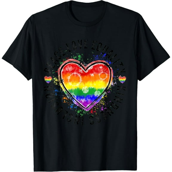 Peace Love Equality Inclusion Hope Diversity Kindness LGBTQ T-Shirt mens t shirt，black，women，funny，misfits，men，journey，t-shirt