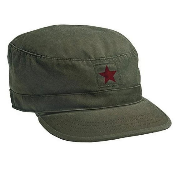 Rothco Vintage Fatigue Cap, Olive Drab with Red Star, X-Large