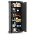 thumbnail image 2 of Kadyn Buffet Sideboard,Sideboard Buffet Cabinet,72.5 Inches Tall Buffet Cabinet with 6-Tier Shelves and 4 Doors-Black, 2 of 7