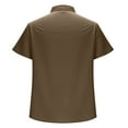 thumbnail image 4 of SSAAVKUY Men's Linen Shirts Short Sleeve Button Down Casual Shirt Business Dress Clothing Beach Fashion Summer Tops Bronze M, 4 of 5
