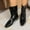 #262-Black, variant on Wowcloth Women's Fashion Casual Winter Retro British Ankle Boots – Low Heel Slip-On with Block Heel Design & Cuff Details for Vintage Style Winter Outfits