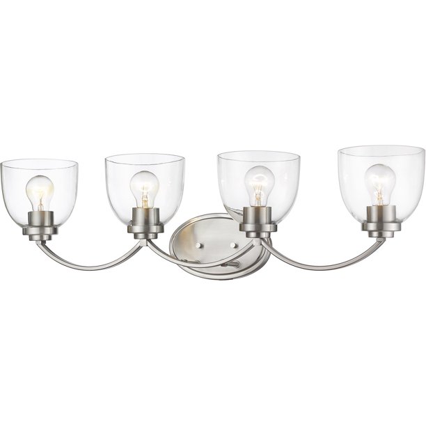 Bathroom Vanity 4 Light Fixtures With Brushed Nickel Finish Steel