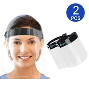 EXGREEM 2PCS Safety Face Shield Transparent Adjustable Recyclable Anti-Fog Face Cover Protective