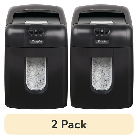 (2 pack) Swingline, SWI1758571, Stack-and-Shred™ 130M Auto Feed Shredder, 1 Each, Black