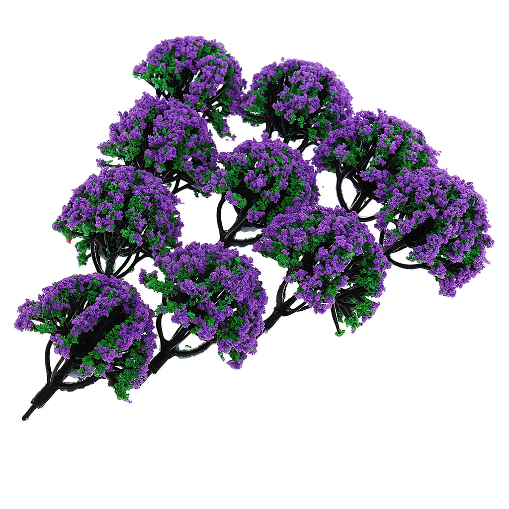 10x Railroad Scenery Landscape Model Trees with Flowers #6 