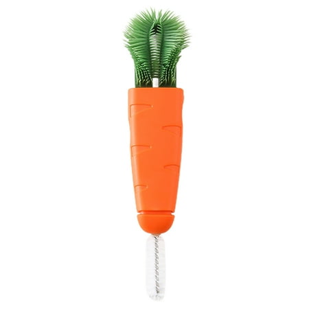 

Biplut Cleaning Brush 2-in-1 Labor-saving Plastic Cup Groove Gap Washing Brush Household Supplies (Orange)