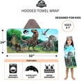 thumbnail image 2 of Franco Kids Bath and Beach Soft Cotton Terry Hooded Towel Wrap, 24 in x 50 in, Jurassic World, 2 of 2
