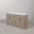 thumbnail image 4 of Water Creation 60" Wood Double Bathroom Vanity in Gray Oak & Gold, 4 of 10