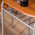 thumbnail image 6 of FCH 3 Piece Small Dining Table Set for 2, Oval Coffee & Breakfast Nook Table with 2 Chairs, Kitchen Set with Shelve, for Small Places, Apartment, Bistro, Place Saving, Wooden & Mental, Orange Brown, 6 of 9