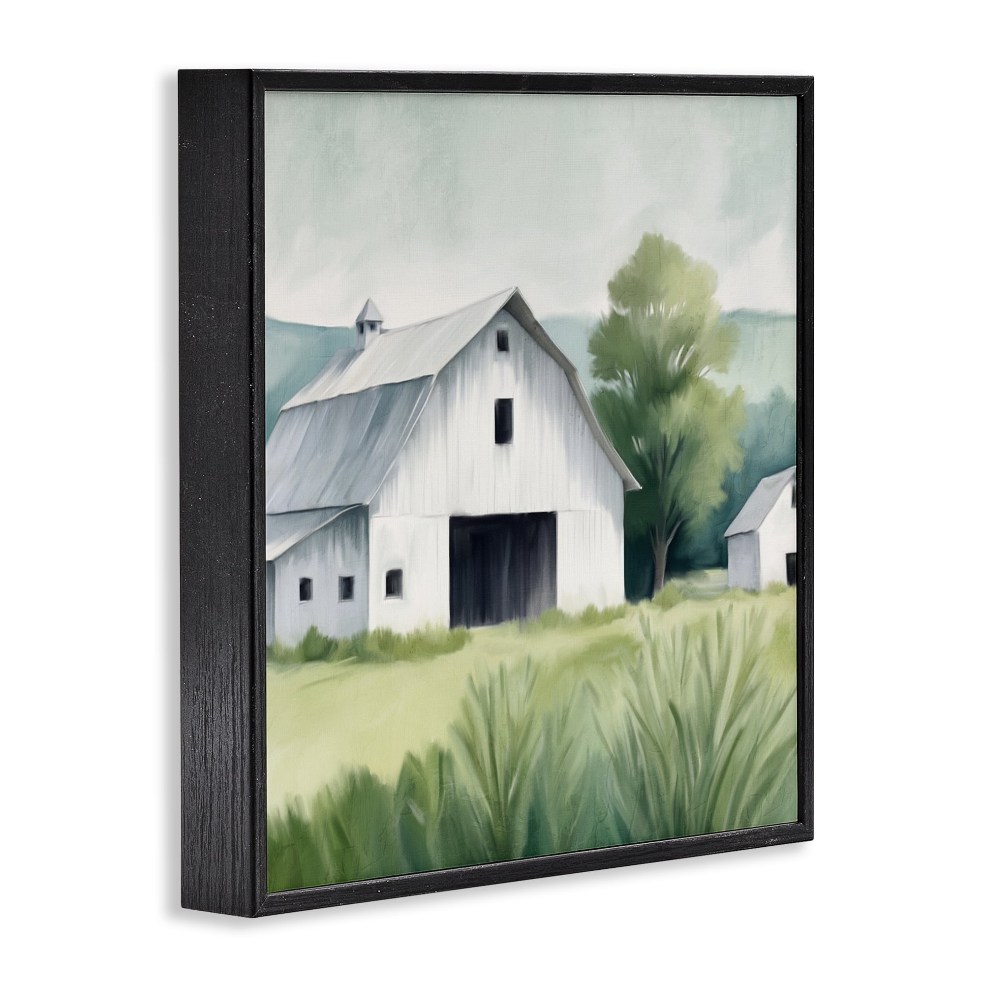 Stupell Industries Farm Home White Barn Black Framed Giclee Art, design by Kim Allen