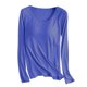 thumbnail image 2 of Pijama de manga larga para mujer, color liso, manga larga, cuello redondo, con copa acolchada, ropa de casa, pijama modal para mujer, 2 of 9