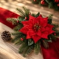 thumbnail image 6 of Tuvgenk Christmas Bow Ribbon Cabinet Hanging Ring, Home Decoration, Christmas Wreath Door Hanging Ornament (2 Flowers Style), 6 of 7