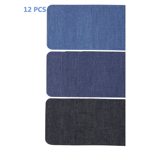 Denim Iron-On Patches (12 Pieces)