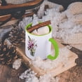 thumbnail image 5 of Vintage Flowers Gladiolus In Cream And Pink, 11oz Two-Tone Green Mug, 5 of 7