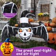 thumbnail image 1 of Murciélagos inflables colgantes de Halloween, apariencia de alas de murciélago y sombrero de bruja, decoración con luz LED colorida incorporada, 1 of 4