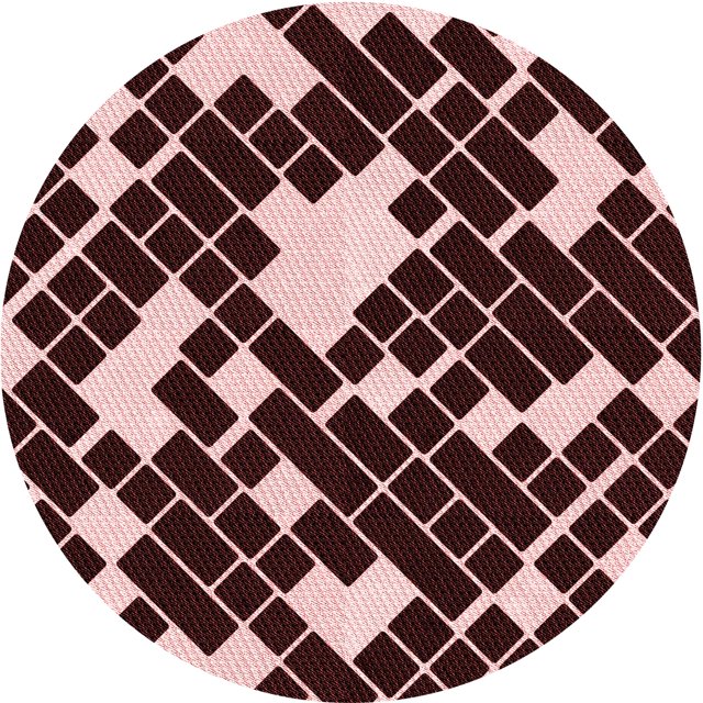 Ahgly Company Indoor Round Patterned Chocolate Brown Area Rugs, 4' Round