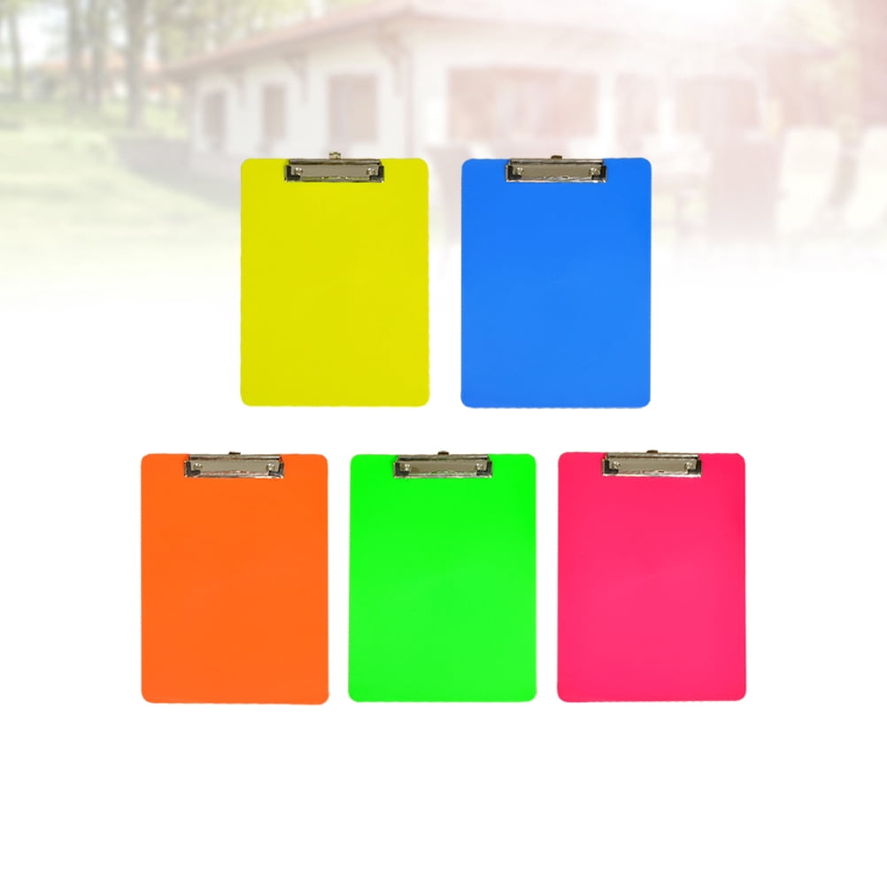 5pcs Plastic A4 Clipboards Colorful Profile Clip Hardboard Paper Holder Writing Memo Folders for Office Shop Home （320x225mm）(Red