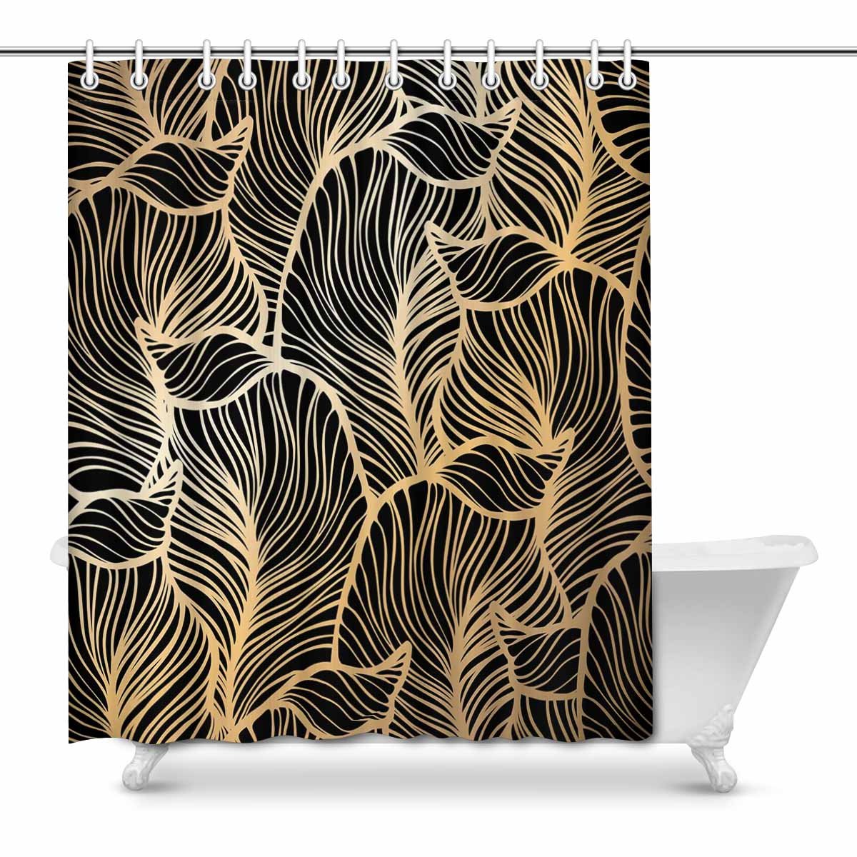 Pop Damask Floral Pattern Bathroom Decor Effect Shower Curtains 66x72 Inch Walmart Canada