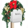 thumbnail image 2 of 37.4Inch Christmas Mailbox With Wintry Berries Greenery Branches Cones Christmas Mailbox Decorations Outdoor And 20 Battery Operated Lights For Holiday House Party Colorful Xmas Holiday, 2 of 9