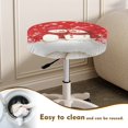 thumbnail image 4 of Jeiento Christmas Stool Covers Round Xmas Round Stool Cushion Cover Snowman Elastic Bar Stool Seat Covers Red Comfort and Stretchy Chair Dust Covers Modern Chair Decor Size L, 4 of 6