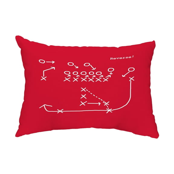 Simply Daisy, 14" x 20" Reverse! Red Abstract Decorative Outdoor Pillow