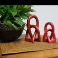 thumbnail image 3 of Stoneage Arts Entwined Love Knot Sculpture 6 Inch Red Hand Carved in Kenya, 3 of 5