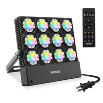 SANSI 70W LED Flood Light Outdoor, RGB Color Changing Exterior Light, Remote Control Floodlight, Indoor Outdoor Christmas Decoration Lights