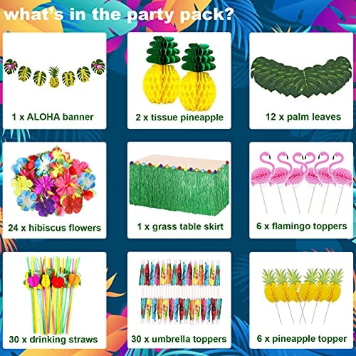 Luau Tropical Decoración de Fiesta Tema Hawaiano para Adultos Suministros de Fiesta de Cum JOPHMO JOPHMO