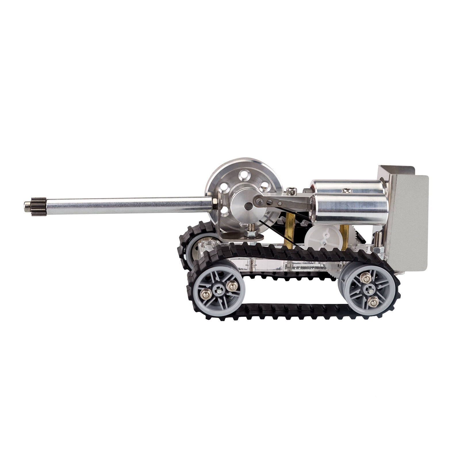 Stirling Engine Model Kit That Works, Zinc Alloy & Acrylic Hot Air Stirling Engine Crawler Tank with Alcohol Lamp, Science Experiment & Physics Educational Kit for Adults