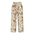 thumbnail image 4 of Hvot&aat Summer Pants for Women Lightweight Baggy Wide Leg Pants Comfy Print Straight Leg Trousers with Pocket, 4 of 4