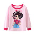 thumbnail image 4 of 2 girls casual crew neck cartoon print pajama sets, 4 of 5