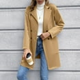 thumbnail image 3 of Vedolay Womens Jackets Womens Lapel Collar Single Long Sleeve Crop Top Blazer Jacket,Khaki S, 3 of 5