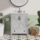 thumbnail image 1 of QinaQin Mueble para baño de 24 pulgadas con lavabo de cerámica, gabinete independiente con puerta de cierre suave y cajón amplio, ideal para organizar y renovar tu baño, 1 of 7