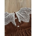 thumbnail image 6 of Biekopu Kid Girls Velvet Princess Dress, Long Sleeve Round Neck Lace Patchwork A-line Dress, 6 of 8