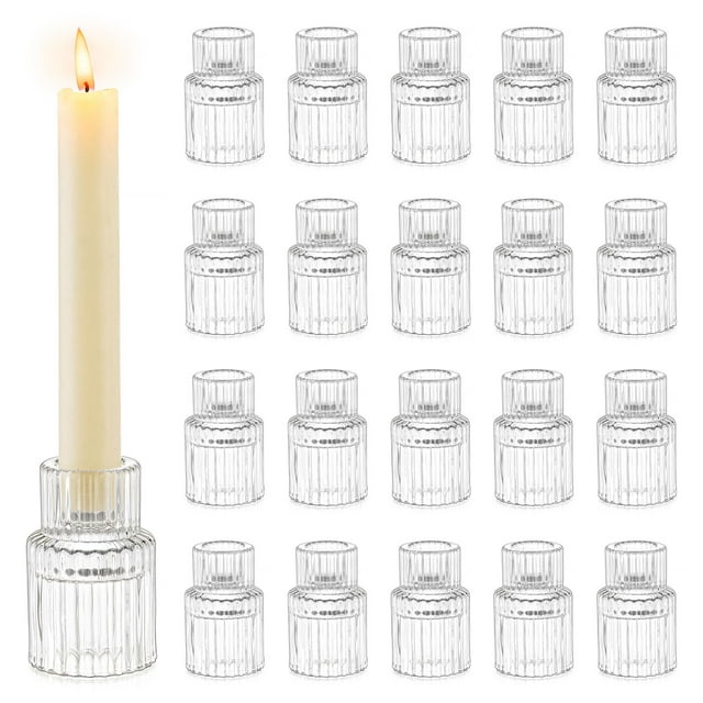 Portavelas Romadedi Glass para velas cónicas, transparente (20 unidades)