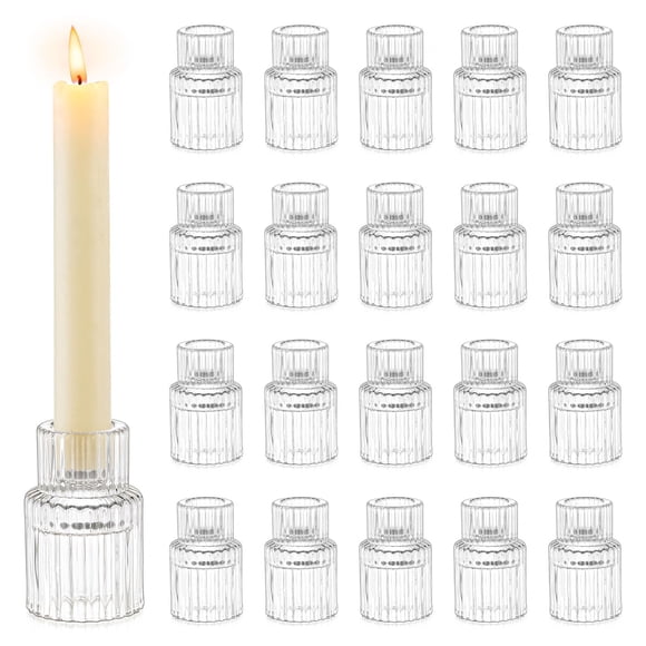 Portavelas Romadedi Glass para velas cónicas, transparente (20 unidades)