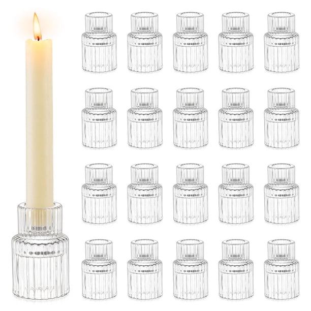 Portavelas Romadedi Glass para velas cónicas, transparente (20 unidades)