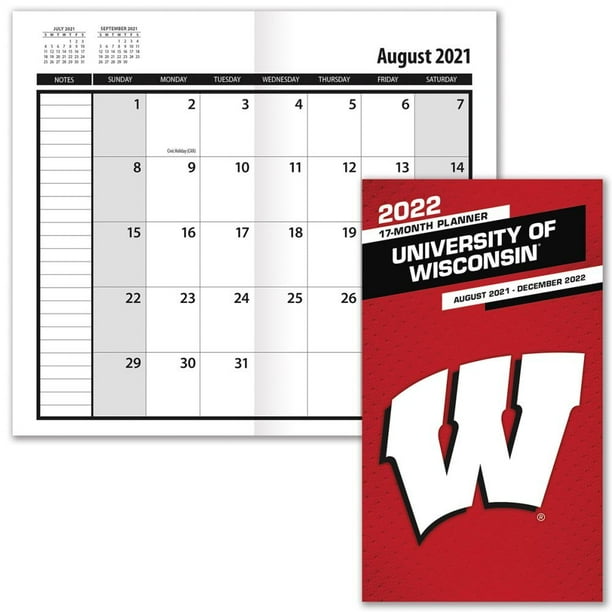 Wisconsin Badgers 2022 17 Month Pocket Planner Walmart Com Walmart Com
