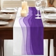 thumbnail image 3 of Table Runners 90 Inches Long Dress Scarves, Purple Waves Farmhouse Coffee/Dining/Kitchen Table Runner for Living Room, Ombre Abstract Art Gradient Modern 13x90 Inch, 3 of 9