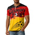 thumbnail image 3 of 2026 Soccer Cup Retro Jersey Henley for Men, Short Sleeve Button Neck Graphic Tee with Country Flag & Ball Print for Game Day & Summer Casual Yellow XL, 3 of 7