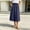 *Navy, variant on Women's Elastic High Waist A Line Midi Skirt with Pockets, Casual Summer Flared Skirt Navy,Women's Plus S