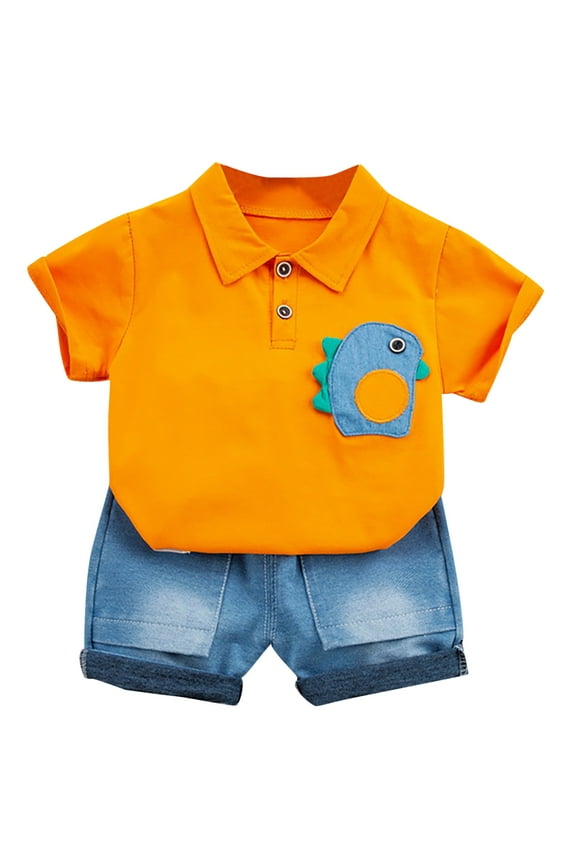 Baby Boys Clothes Baby Outfits Shirts Sets Toddler Kids Boy Casual Dinosaur Print Short-sleeved Shorts Set