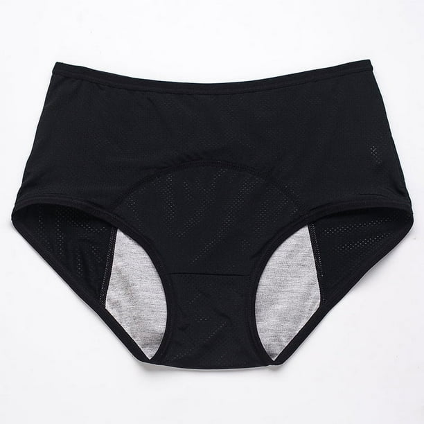 Ropa interior fisiológica para mujer con período menstrual grande, cintura alta, ensanchada, para niñas gordas, segura, parte delantera y trasera a prueba de fugas