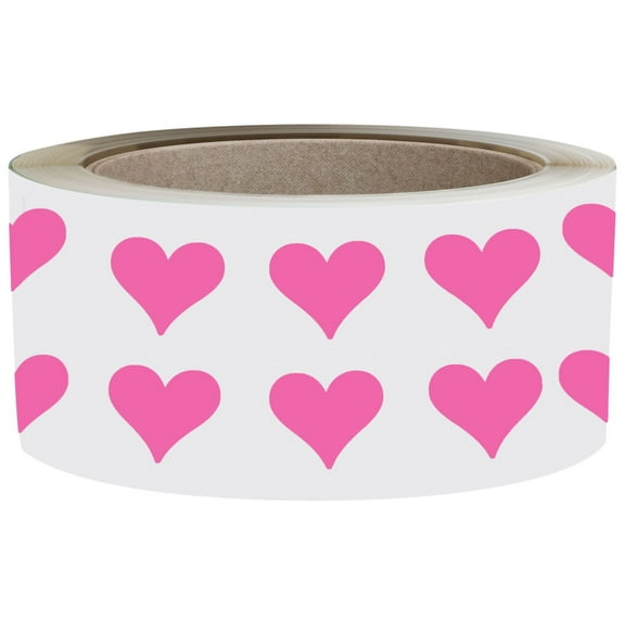 Royal Green Hearts Sticker Roll 1/2 inch Pink Heart Labels for Party Favors, Party Supplies, Gift Boxes, Crafts, and Scrapbooking 13mm (0.5 inch) - 1250 Pack