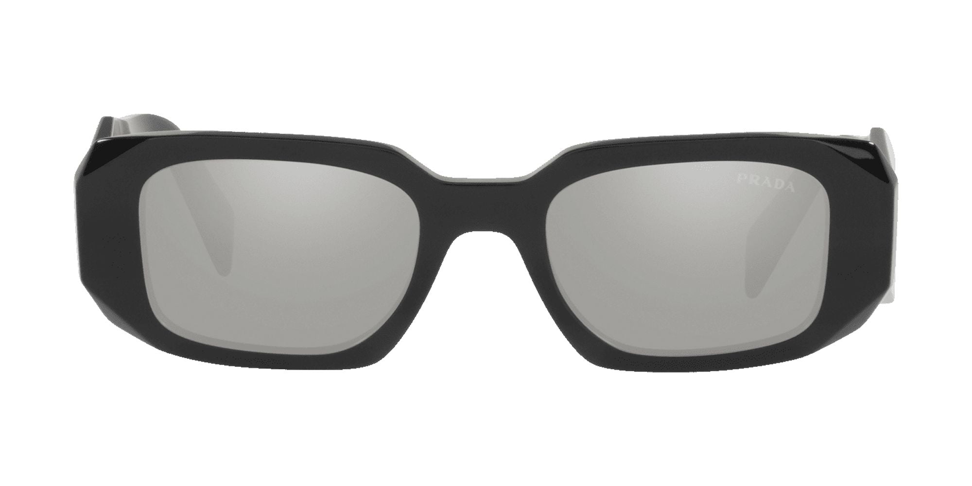 Prada PR 17WS Plastic Womens Rectangle Sunglasses Black 49mm
