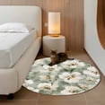 thumbnail image 3 of Sage Green Spring Floral Round Area Rug 4 FT, Non Slip Indoor Outdoor Rug, Summer Botanical Flowers Washable Soft Circular Carpet Non-Shedding Floor Mat for Coffee Table Nursery Foyer Balcony, 3 of 8