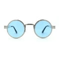 thumbnail image 2 of Womens Rhinestone Jewel Victorian Fancy Engraving Hippie Round Sunglasses Silver Blue, 2 of 4