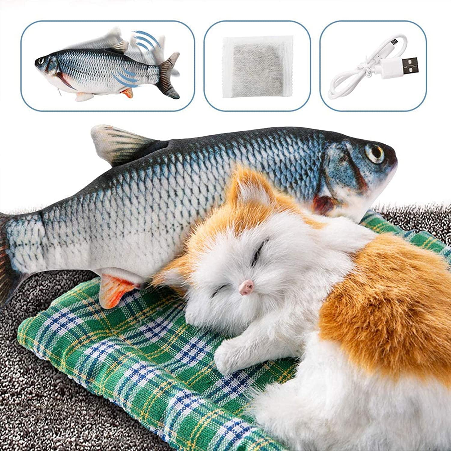 Cat toy fish electric, fidgeting fish cat toy interactive fish toy